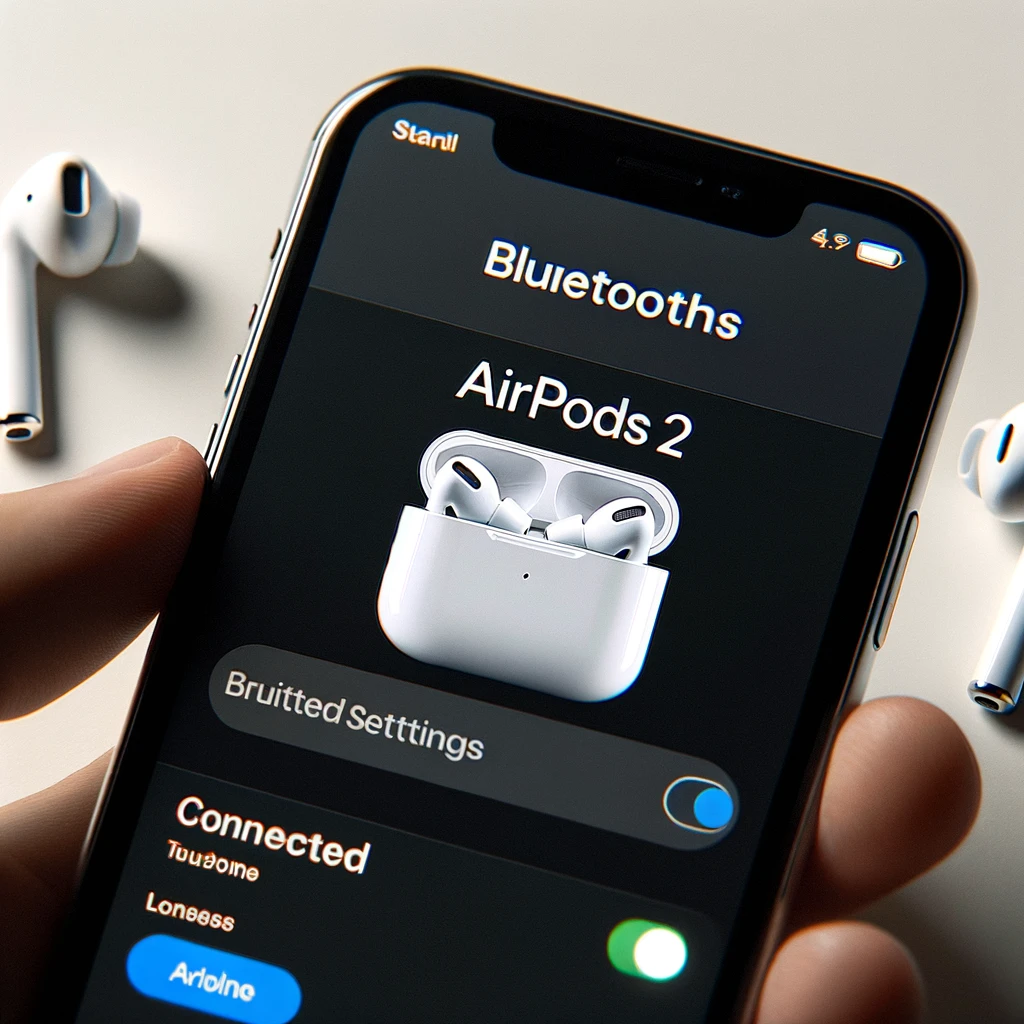 Bluetooth設定画面 - iPhoneの設定アプリのBluetooth画面を表示し、AirPods Pro 2が接続されていることを確認する